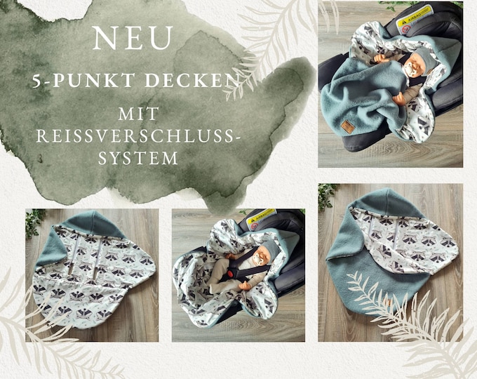 Wool felt 5-point belt wrap blanket 100% new wool lined jersey baby blanket raccoon winter spring baby seat mint child unisex blanket