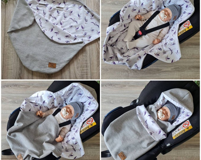 Light waffle knit blanket gray baby blanket summer autumn Maxi Cosi baby seat birth babysafe jersey child unisex blanket TIDES