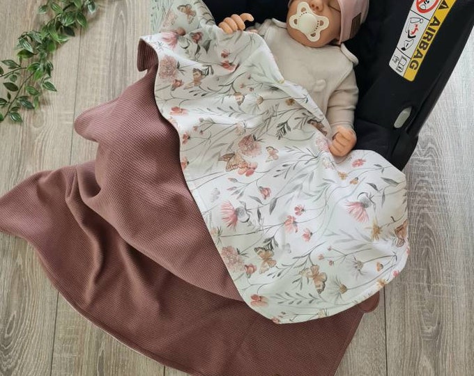 Soft baby blanket for summer and autumn cuddly blanket stroller blanket waffle knit cotton jersey child baby blanket cuddly blanket old pink