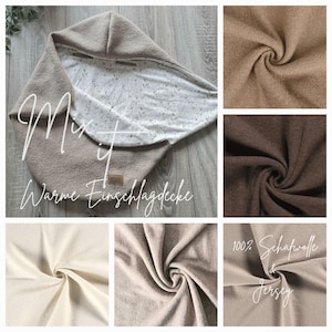 Wollwalk Einschlagdecke aus 100% Schurwolle gefüttert mit Jersey Babydecke für Herbst Winter und Frühling Babyschale Babysafe Kind Decke