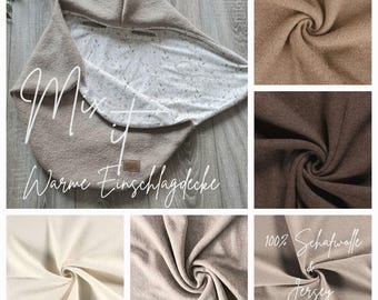 Wool felt wrap blanket made of 100% virgin wool, lined with jersey, baby blanket for autumn, winter and spring, baby car seat, baby safe, child blanket