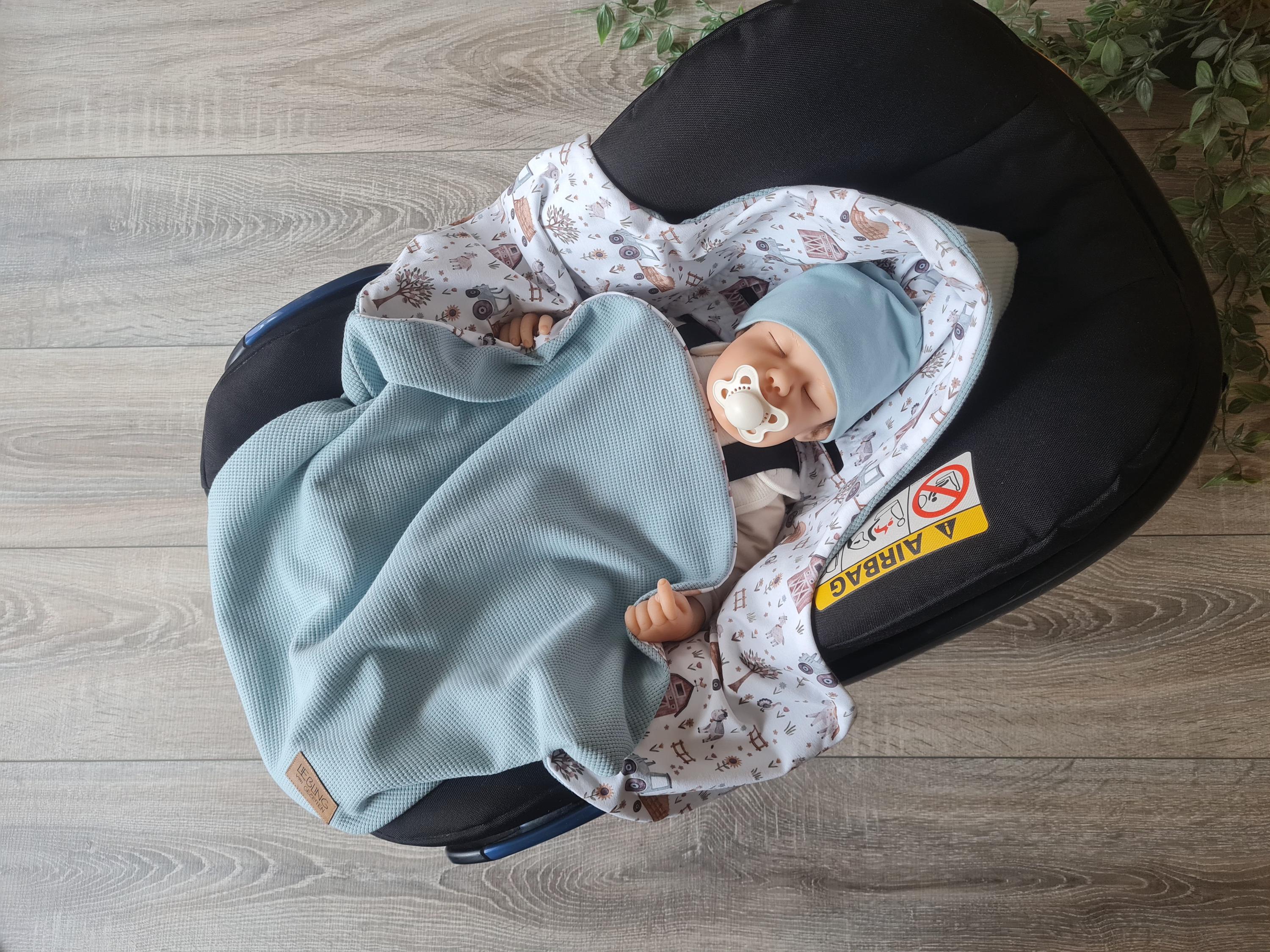 Light waffle knit swaddling blanket mint baby blanket spring summer baby carrier birth babysafe jersey unisex children blanket