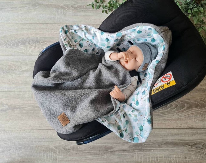 Wool walk swaddling blanket made of 100% virgin wool lined with jersey eucalyptus baby blanket autumn winter baby seat babysafe child blanket TIDES