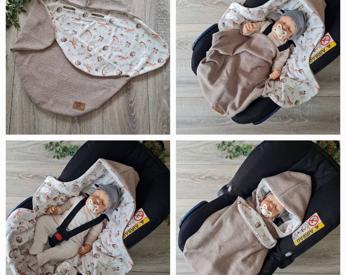Light waffle knit swaddling blanket brown mottled baby blanket footmuff summer autumn baby seat birth babysafe jersey child blanket TIDES