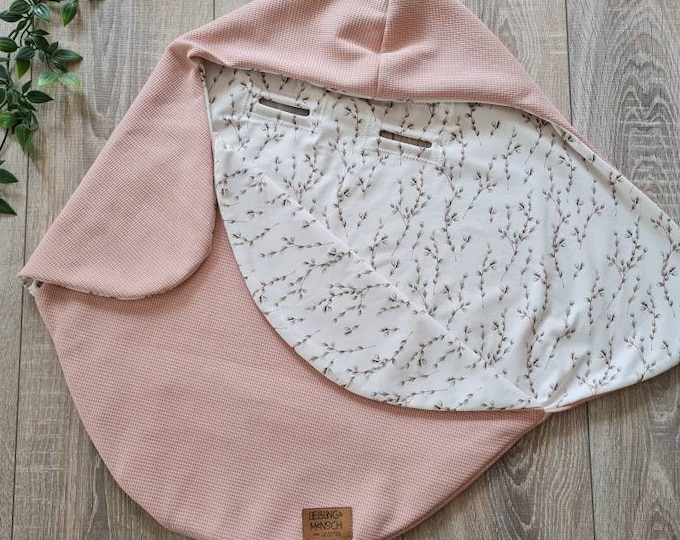 Light waffle knit swaddling blanket pink baby blanket spring summer Maxi Cosi baby seat birth Babysafe jersey child unisex blanket TIDES