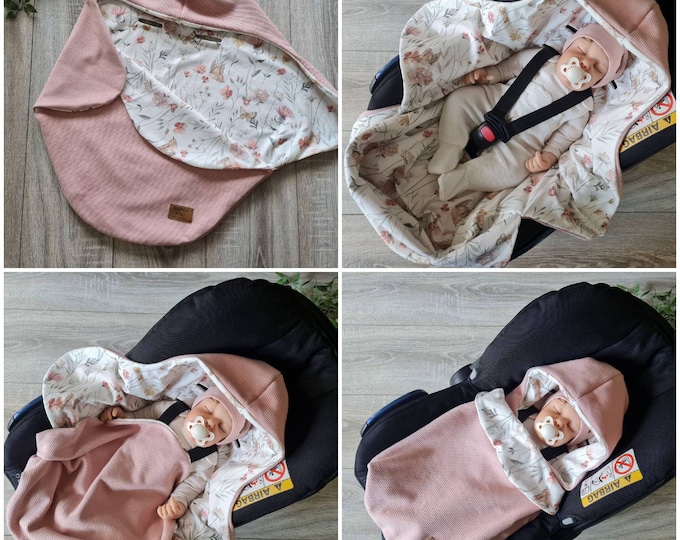 Light waffle knit swaddling blanket pink butterfly baby blanket footmuff summer autumn baby carrier birth babysafe jersey child blanket TIDES