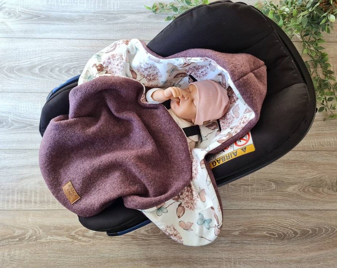 Walk wool blanket made of 100% new wool berry lined with jersey baby blanket winter spring baby carrier walk child girl blanket TIDES