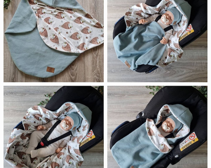 Light waffle knit swaddle blanket mint baby blanket summer spring Maxi Cosi baby seat birth Babysafe jersey child unisex blanket TIDES