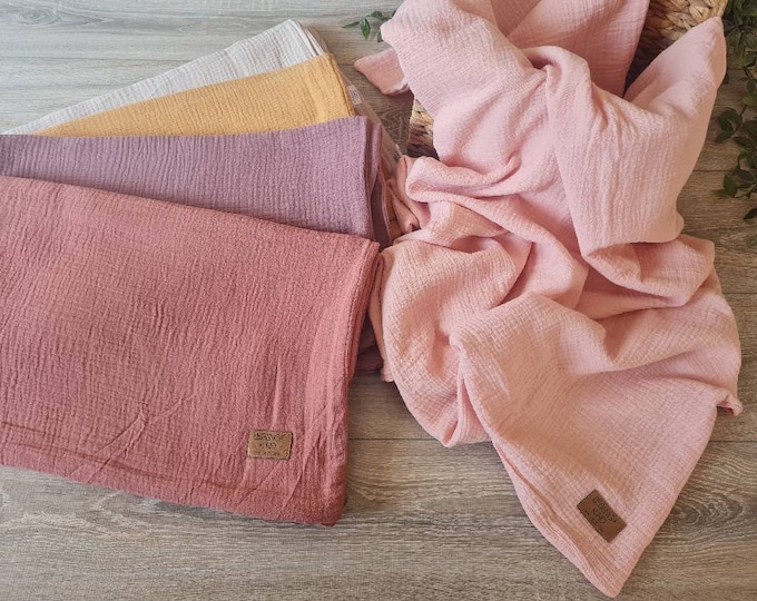 Soft muslin blanket pink summer blanket double layered 100% cotton baby cloth child girl baby blanket changing mat nursing cover swaddling blanket