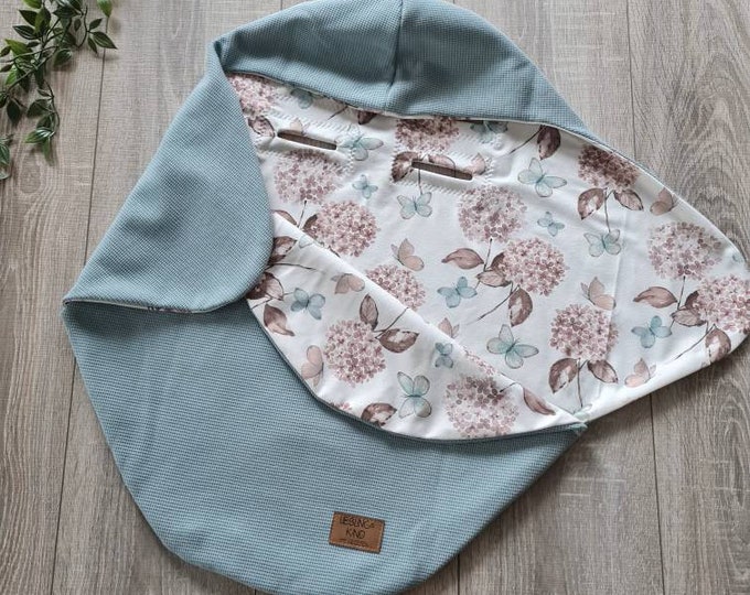 Light waffle knit swaddling blanket mint baby blanket spring summer Maxi Cosi baby seat birth Babysafe jersey child unisex blanket TIDES