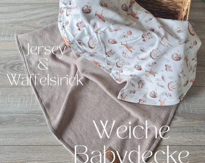 Soft baby blanket for spring and summer brown cuddly blanket stroller blanket waffle knit cotton jersey child baby blanket cuddly blanket