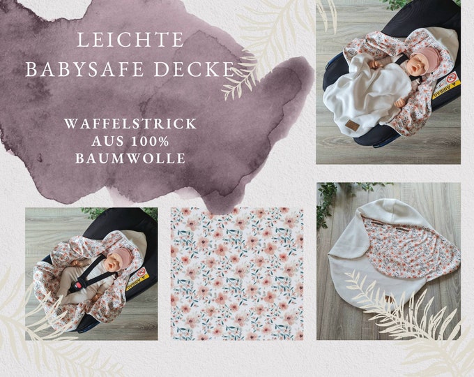 Light waffle knit swaddling blanket cream baby blanket spring summer maxi cosi baby seat birth babysafe jersey child unisex blanket TIDES