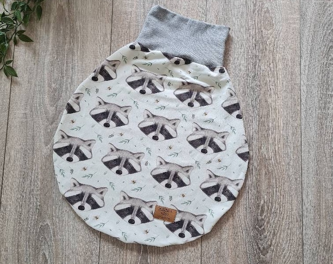 Pucksack sleeping bag romper sack cuddly blanket lined jersey / fleece for autumn winter raccoon unisex boy girl baby child TIDES
