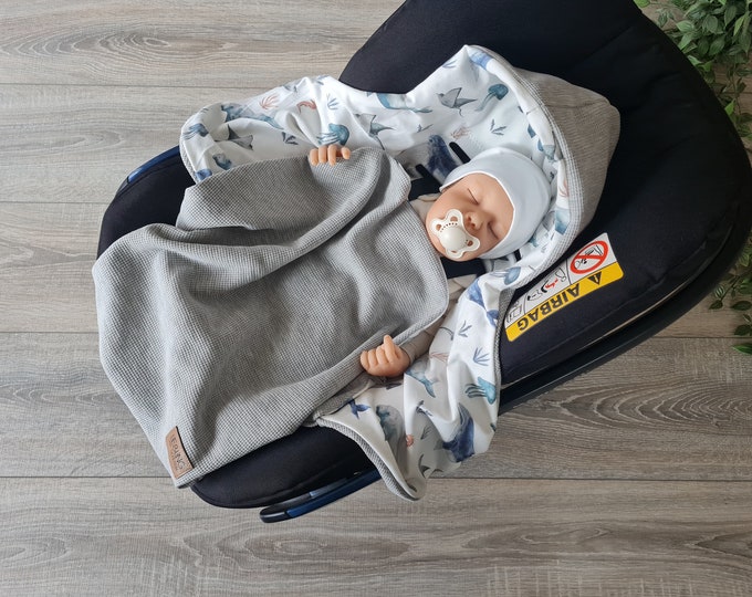 Light waffle knit swaddle blanket gray baby blanket spring summer baby seat birth babysafe jersey child unisex blanket GEZEITEN