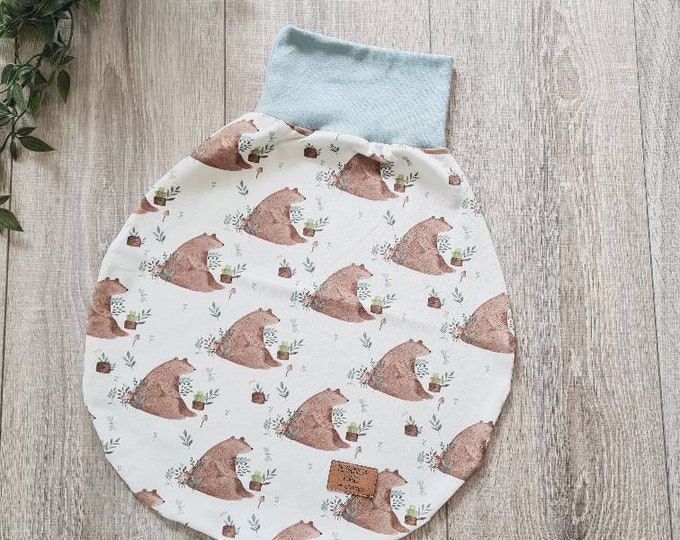 Pucksack sleeping bag romper sack cuddly blanket lined jersey / fleece for autumn winter bear frog unisex boy girl baby child TIDES