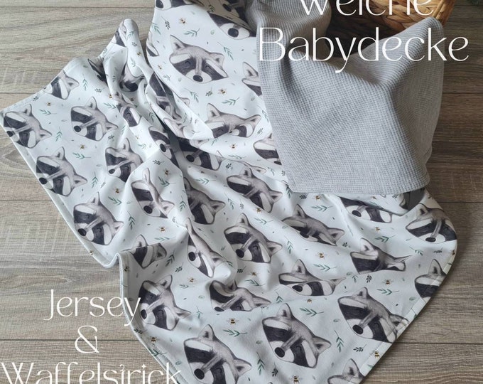Soft baby blanket for spring and summer cuddly blanket stroller blanket waffle knit cotton jersey child baby blanket cuddly blanket Dino