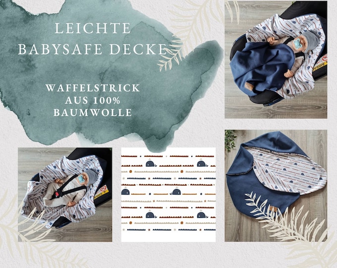 Lightweight waffle knit wrap blanket blue baby blanket footmuff spring summer baby seat birth babysafe jersey boys child blanket TIDES