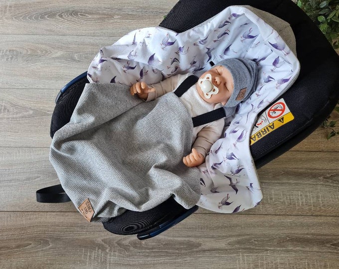 Light waffle knit swaddle blanket gray baby blanket summer autumn Maxi Cosi baby seat birth Babysafe jersey child unisex blanket GEZEITEN
