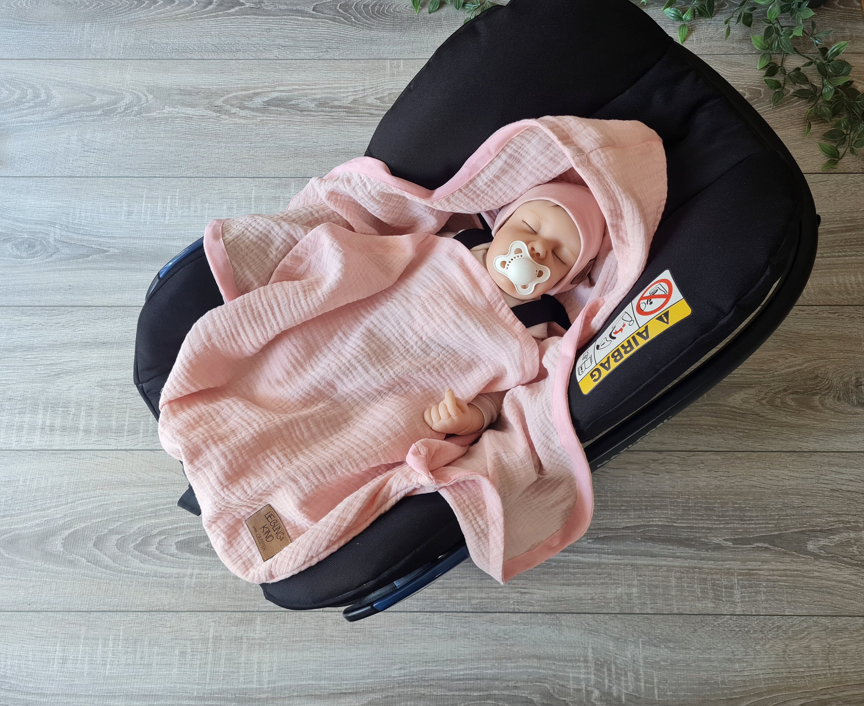 35 Inch Baby Muslin Ruffle Blanket - Cotton Receiving Blanket For Car Seat, Crib, Travel
