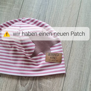 Mütze Loop Set Frühling Sommer Beanie doppellagig Jersey Baby Jungen Mädchen Streifen mit Stern mint weiß gestreift Kind Strand Bild 2