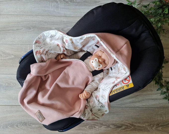 Light waffle knit swaddling blanket pink baby blanket footmuff summer autumn baby carrier birth babysafe jersey child blanket TIDES