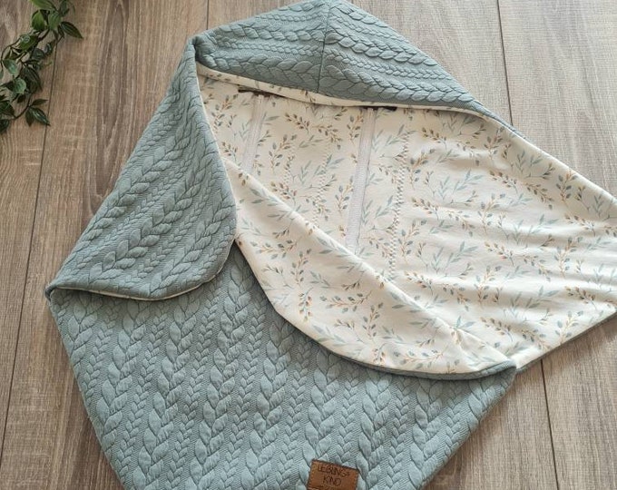 Jacquard 5-point belt swaddling blanket mint willow branches transition spring cable pattern jersey baby blanket baby seat baby child boy blanket