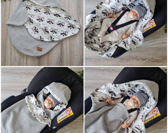 Light waffle knit swaddle blanket gray baby blanket summer autumn Maxi Cosi baby seat birth Babysafe jersey child unisex blanket GEZEITEN
