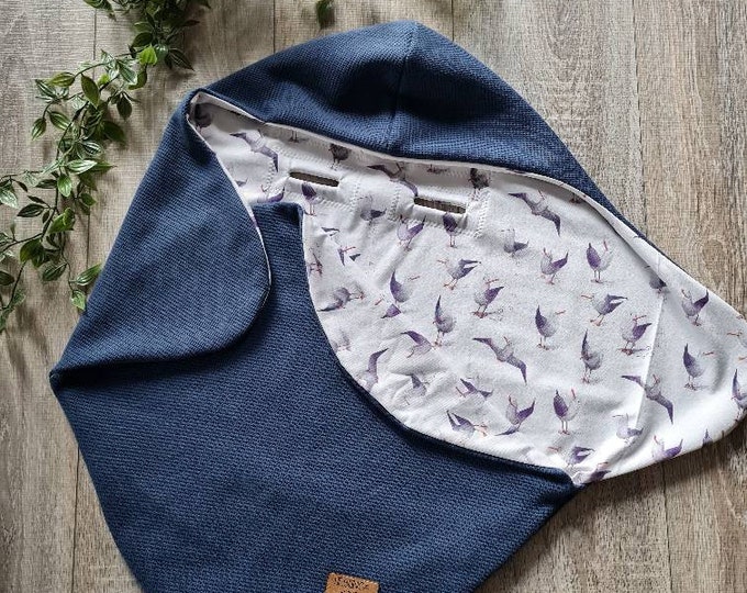 Light waffle knit swaddle blanket blue baby blanket summer autumn seagulls birds baby seat birth babysafe jersey child unisex blanket GEZEITEN