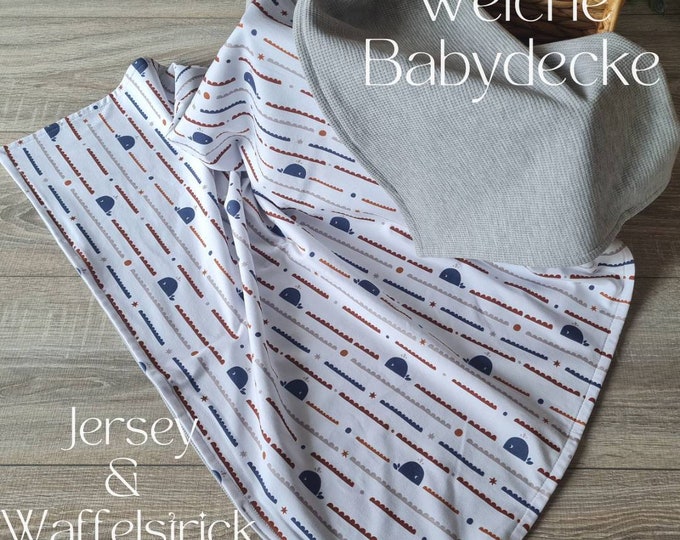 Soft baby blanket for spring summer cuddle blanket reversible blanket stroller blanket waffle knit cotton jersey child baby blanket snuggle blanket