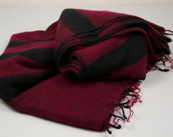 Yak Wool Blanket Multi Colour Stripes Oversized Shawl Throws Etsy