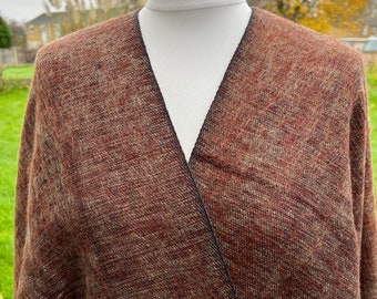 Shawl YakWool Wrap Lightweight Travel Throw Hand-loomed Large Scarf Soft Stole Chocolate Brown