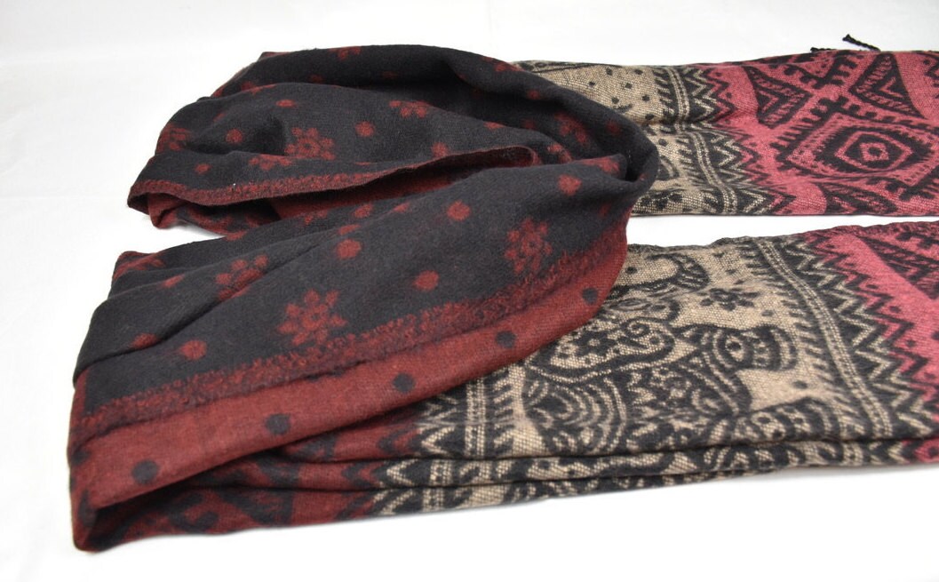 Yak Wool Shawl Code PMBC Large Scarf Reversible Great