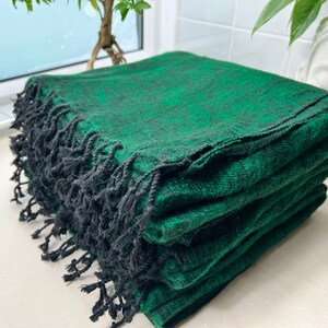 Blanket Yak Wool Wrap Large Shawl Green Throws Travel Oversize Scarf Camping Throws HandMade