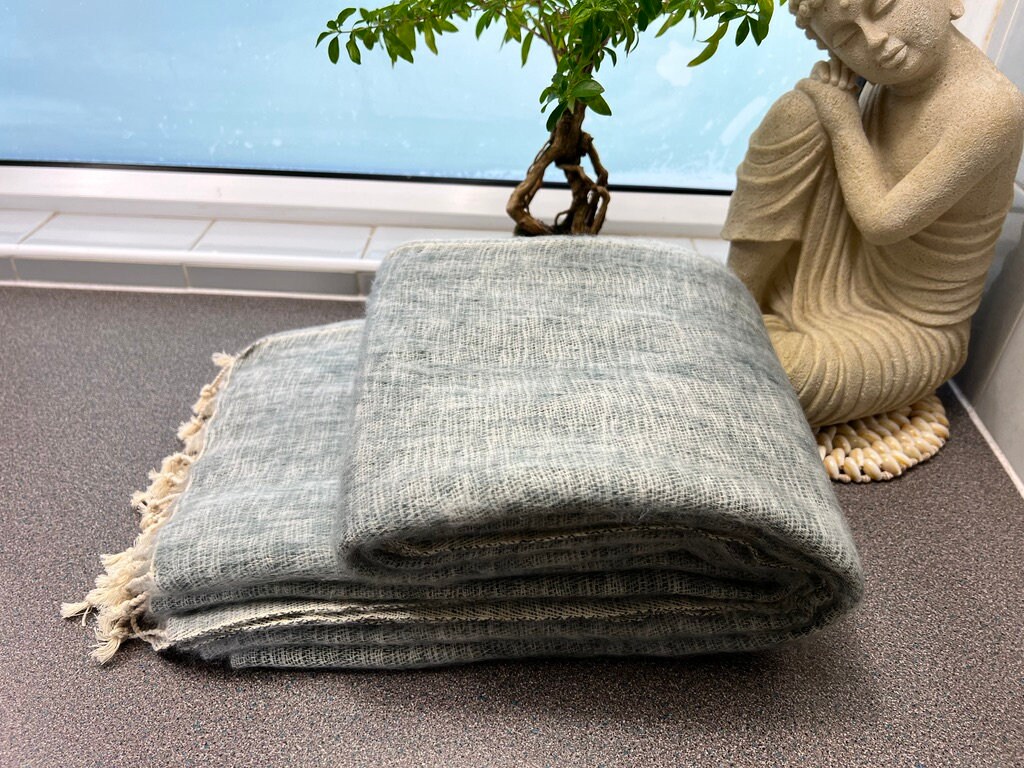 Shawl Yak Wool Blanket Light Grey Throws Soft Stole Soft & Etsy