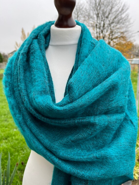 Yakwool Shawl Long Fringe Wrap Travel Stole Handmade Large Yakwool Shawl Long Fringe Wrap Travel Stole Handmade Large