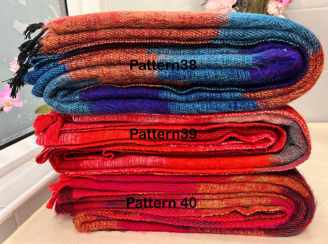 Yak Wool Blanket Pattern Shawl Travel Camping Wrap Meditation Scarf