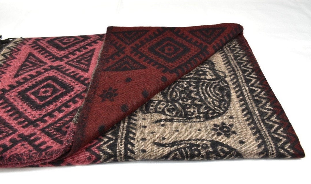 Yak Wool Shawl Code PMBC Large Scarf Reversible Great
