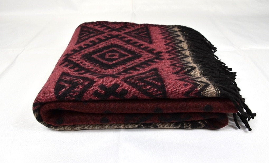 warm gift yak wool shawl handmade Reversible design TWILL
