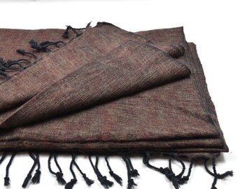 Yak Wool Large Shawl Code DCB1 Travel Throws HandMade Blanket Meditation Scarf Camping Wrap