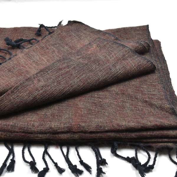 Yak Wool Large Shawl Code DCB1 Travel Throws HandMade Blanket Meditation Scarf Camping Wrap