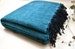 Throw YakWool Blanket Teal Light Weight Shawl Soft and Warm Oversized Scarf Stole Meditation Wrap Handmade 