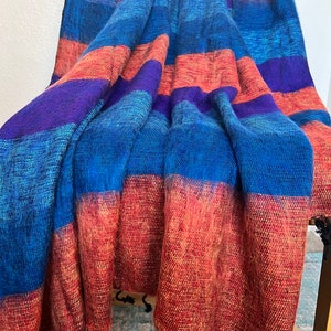 Wool Blanket Pattern45 Yak Shawl Soft Throws Travel Stole Light Weight Scarf Handmade 117cm * 240cm