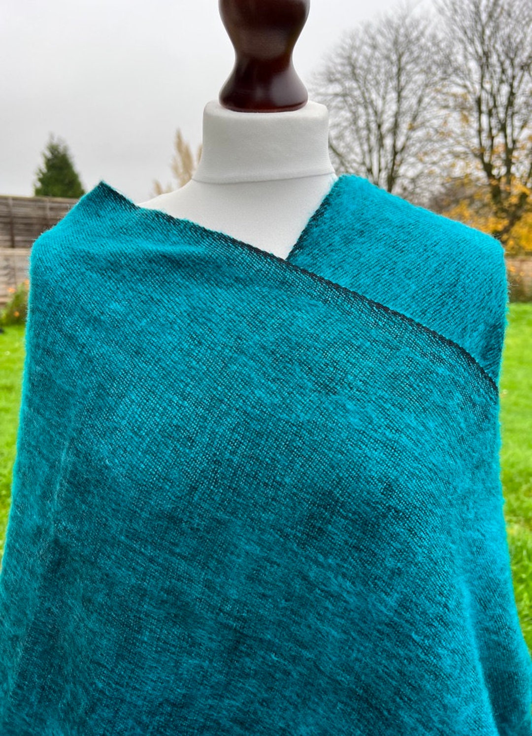 Yakwool Shawl Long Fringe Wrap Travel Stole Handmade Large Yakwool Shawl Long Fringe Wrap Travel Stole Handmade Large