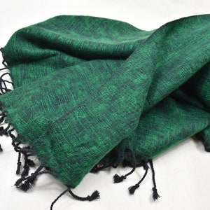 Manta de lana de yak, chal grande, mantas verdes, bufandas de gran tamaño para viajes, mantas para acampar, hechas a mano