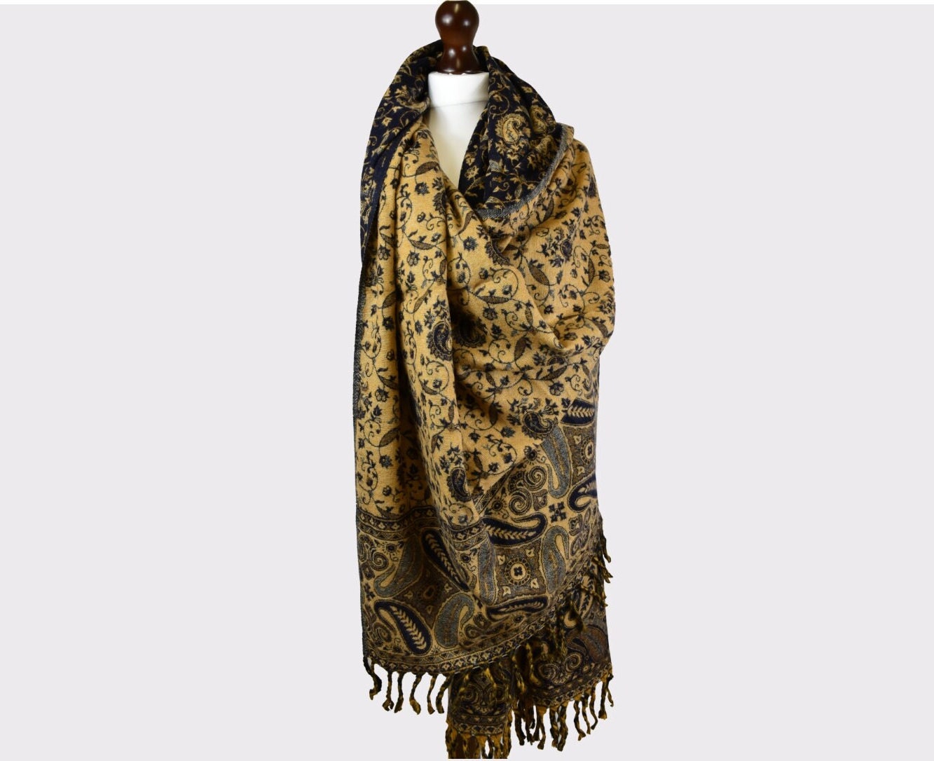Yak Wool Shawl Reversible Travel Stole 195cm* 95cm Wrap Yak Wool Shawl Reversible Travel Stole 195cm* 95cm Wrap