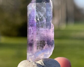 Brandberg Namibian Amethyst Ring Reiki Infused Mineral Made to Order Stone Healing Crystal 999 Fine Silver .14k Gold Option Goboboseb