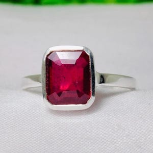 Rubin Edelstein Ring - 925 Silber Ring - Handgemachter Silber Ring - Geburtstag Geschenk Ring - Rubin Silberring Frauen - Feinsilber Schmuck Für Geschenk