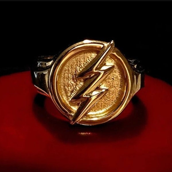 Flash Ring,Sterling Silver Ring,Flash Point Ring,DC Comics,DC Jewelry,14k Gold Ring,Unisex Ring,Stackable Ring,Barry Allen Ring,Cosplay Ring