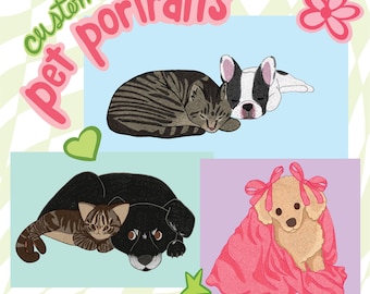 Whimsical Pet Portraits | Custom Digital Portraits