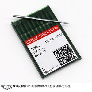 10 PCS Size 110/18 135X17 DPX17 Groz-Beckert Industrial Chromium Sewing Machine Needles - 718812